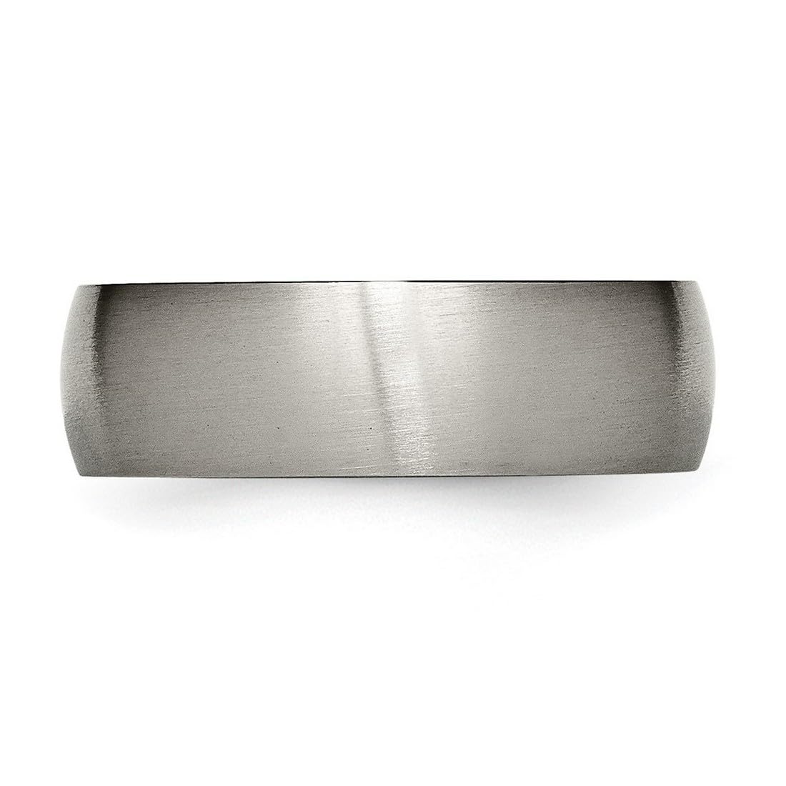 JewelryWeb Titanium Half Round 7mm Brushed Band Ring Size 7 Ring for Women and Men