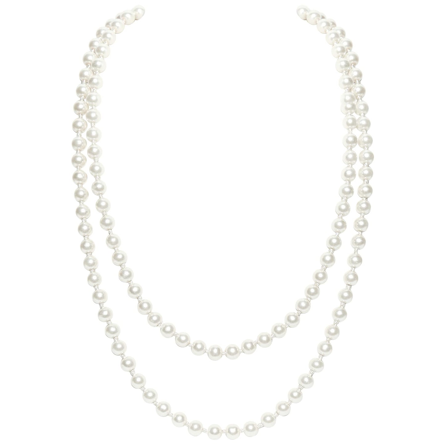 BABEYOND Long Pearl Necklace Faux Pearls Necklace Set Beaded Long Pearls Necklace 1920s Gatsby Costume Jewelry