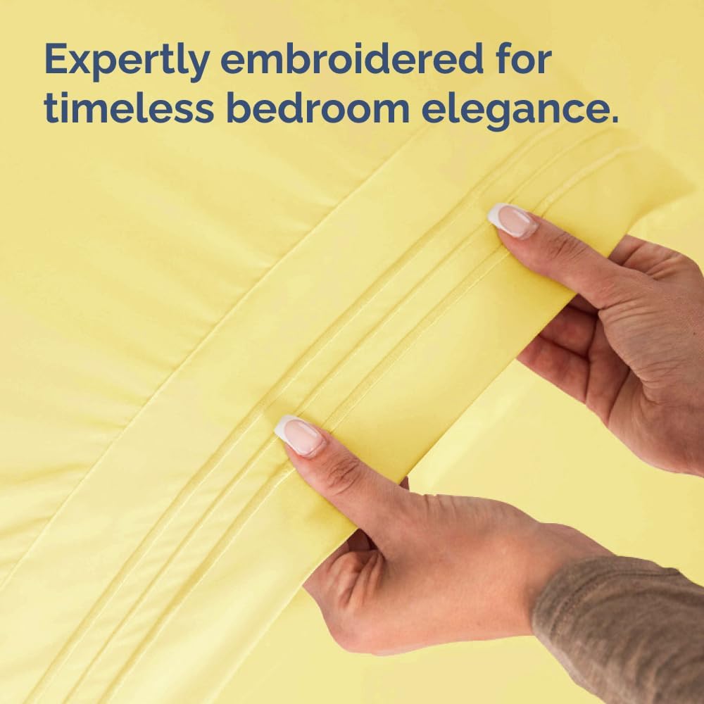 Skiennix Body Pillowcases Set of 4 | Soft 20x54 Long Pillow Covers for Side Sleepers - Cozy, Breathable & Fade-Free - Machine Washable, Envelope Enclosure - Yellow