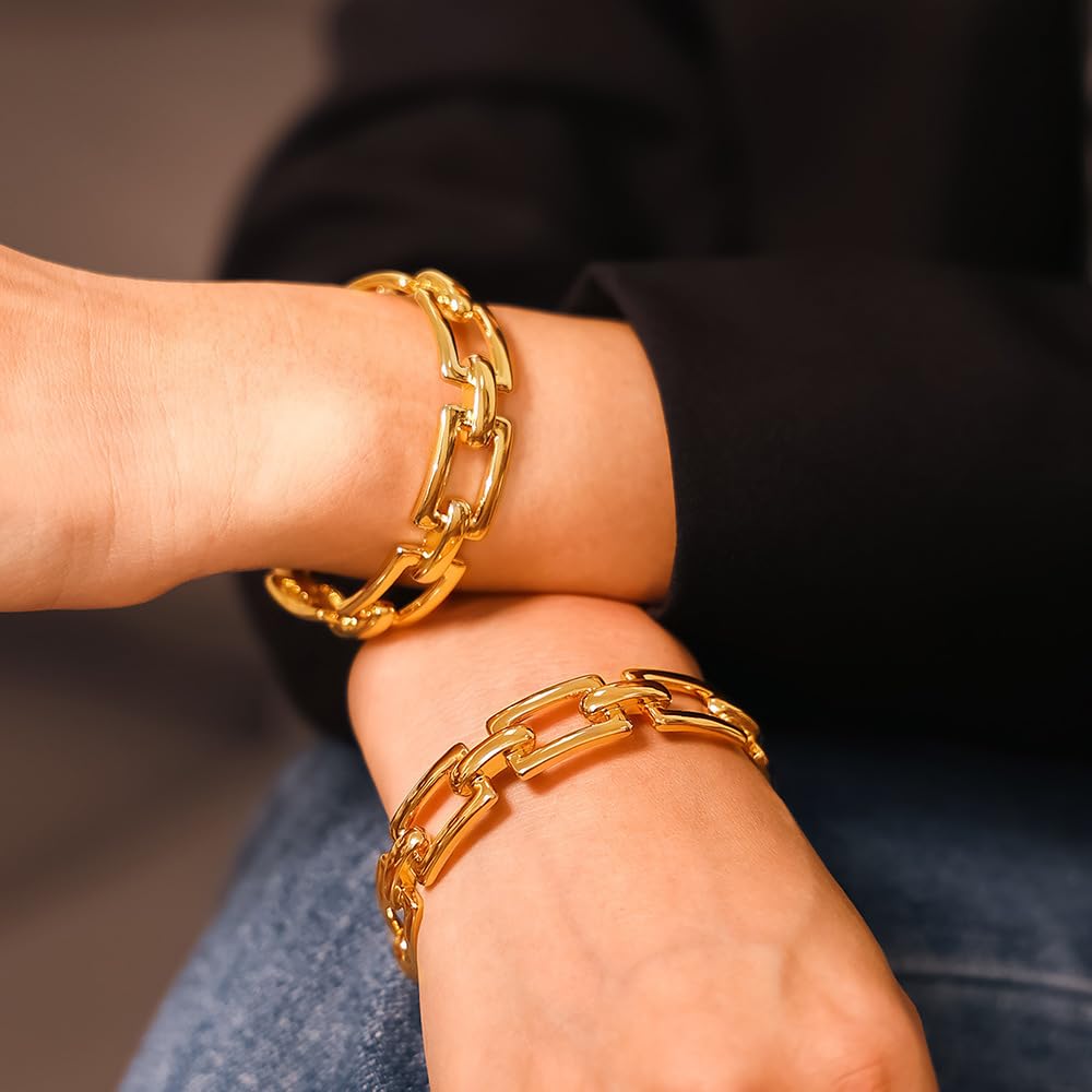 zocare Gold Cuff Bracelets for Women Adjustable Bracelet Chunky Rectangle Bangles Bracelet Vintage Open Cuff Bracelet for Women Chrismas Jewelry