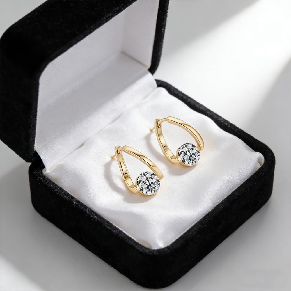 Histone Lymphvity Slimming Earrings for Weight Loss Women 2 Pairs Flysmus Drainage Germanium Earrings Minimalist CZ Hoop Earrings Charm Jewelry Gift(A)