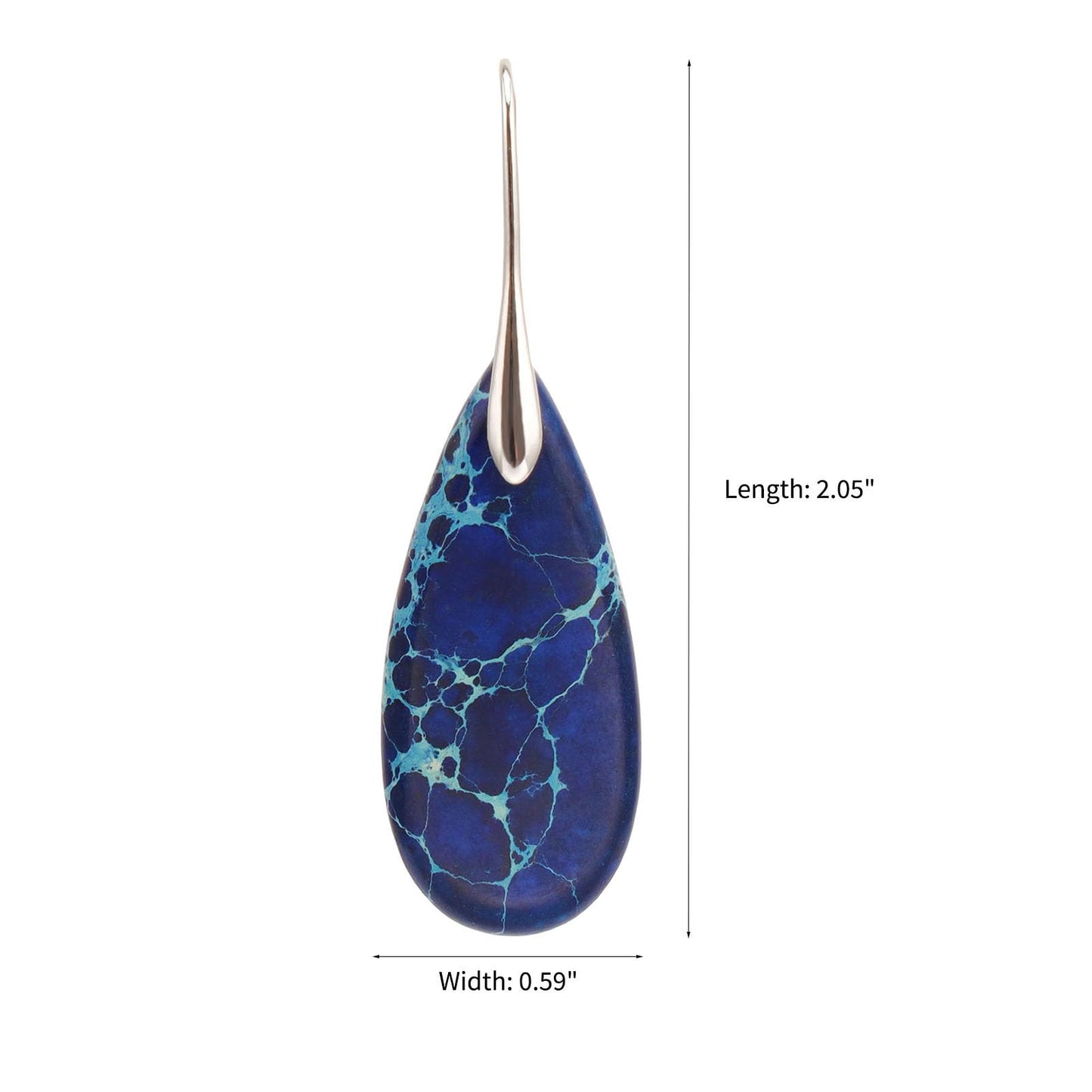 Lettarius Natural Crystal Healing Moon Stone Drop Earrings for Women Sea Sediment Rock Teardrop Birthstone Sapphire Royal Blue Quartz Dangle Silver Plated Jewelry