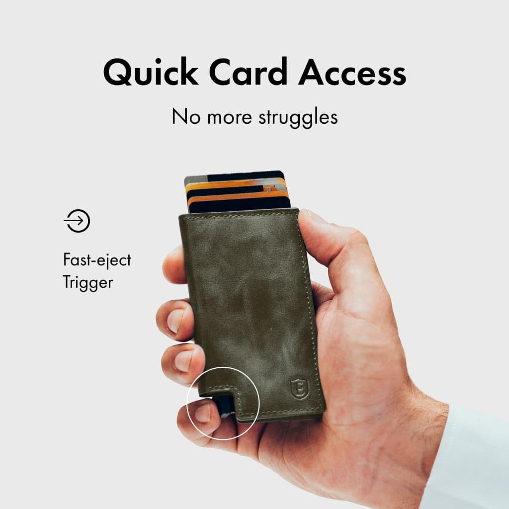 Ekster - Parliament Pop Up Minimalist Wallet for Men - Mens Wallets Leather - RFID Blocking Card Holder Wallet with Push Button and Card Ejection - Leather Wallet - Easy Access