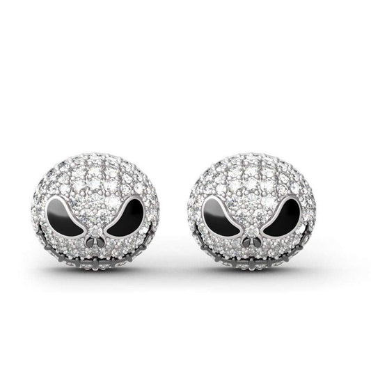 Jeulia 1.5 Carat Nightmare Earrings Jack Stud Earrings for Women Men Diamond 925 Sterling Silver Skellington Earrings Halloween Jewelry Romantic Jewelry Gift for Her Christmas Birthday Gift