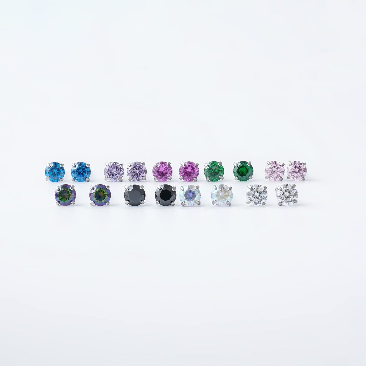 1 Pair Implant Grade Titanium Stud Earrings Set Hypoallergenic 3mm 4mm 5mm 6mm Cubic Zirconia G23 Titanium Earring Studs for Women Men for Sensitive Ear (3mm purple)