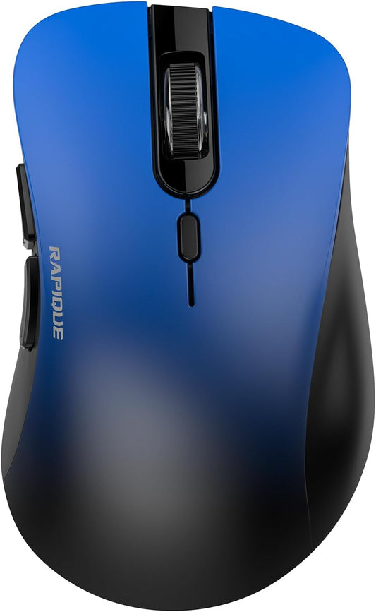 RAPIQUE 2.4 Bluetooth Wireless Mouse - Dual Bluetooth & GHz USB Receiver, Comfortable Grip, Quiet Clicks, Low Power