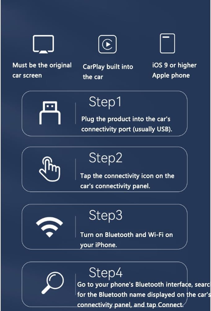 MZYLW 2017 2018 2019 2020 2021 2022 2023 2024 2-in-1 Car Wireless CarPlay Adapter for Nissan Murano Support Apple
