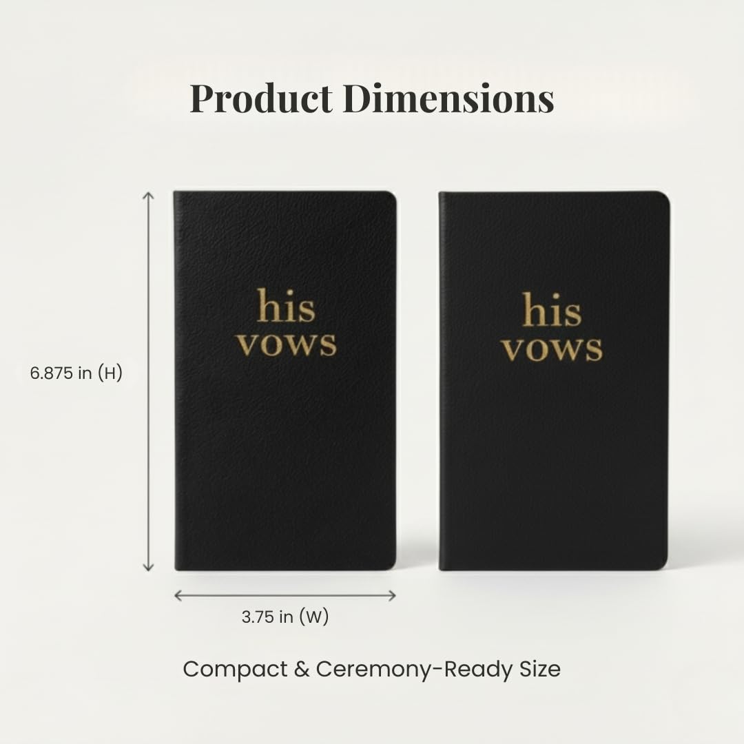 Pretty Robes LGBTQ Premium Leather Vow Books His and His Booklet - Wedding Stuff & Essentials for LGBTQ Wedding - Ideal Gift, Must Have Wedding Planning Books - Keepsafe Gay Couple (Black/Black)