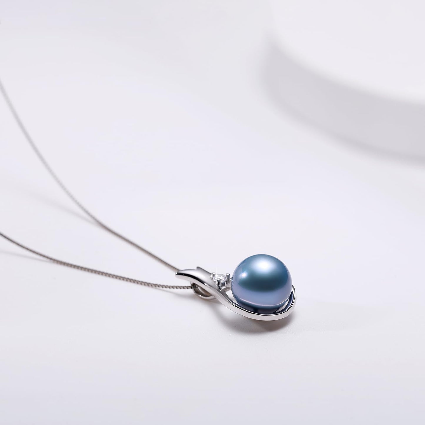 YAMI Akoya Blue Pearl Necklace 10-11mm Saltwater Cultured Pearl with 925 Sterling Silver Adjustable Chain for Women, Mom, Wife - Luxury Jewelry Gift for Anniversary, Birthday, Mother's Day