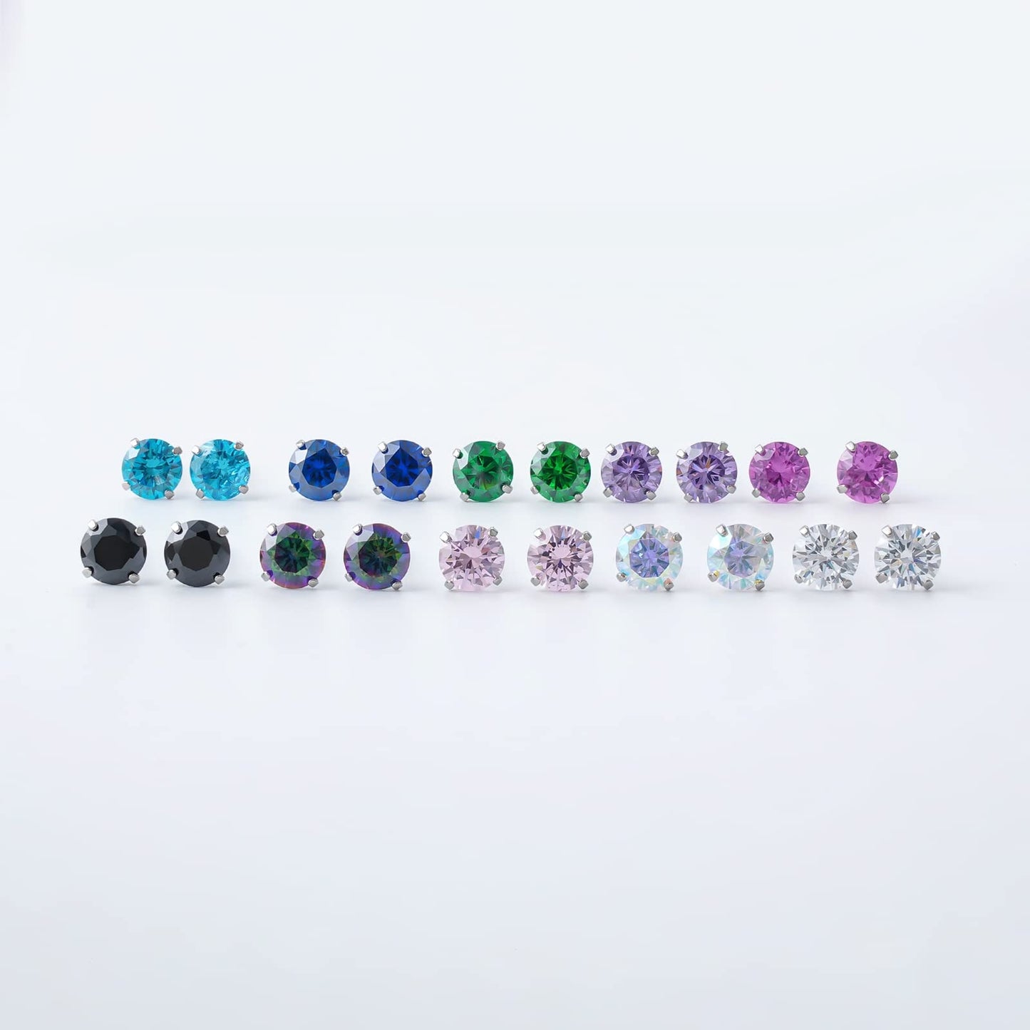 1 Pair Implant Grade Titanium Stud Earrings Set Hypoallergenic 3mm 4mm 5mm 6mm Cubic Zirconia G23 Titanium Earring Studs for Women Men for Sensitive Ear (5mm pink)