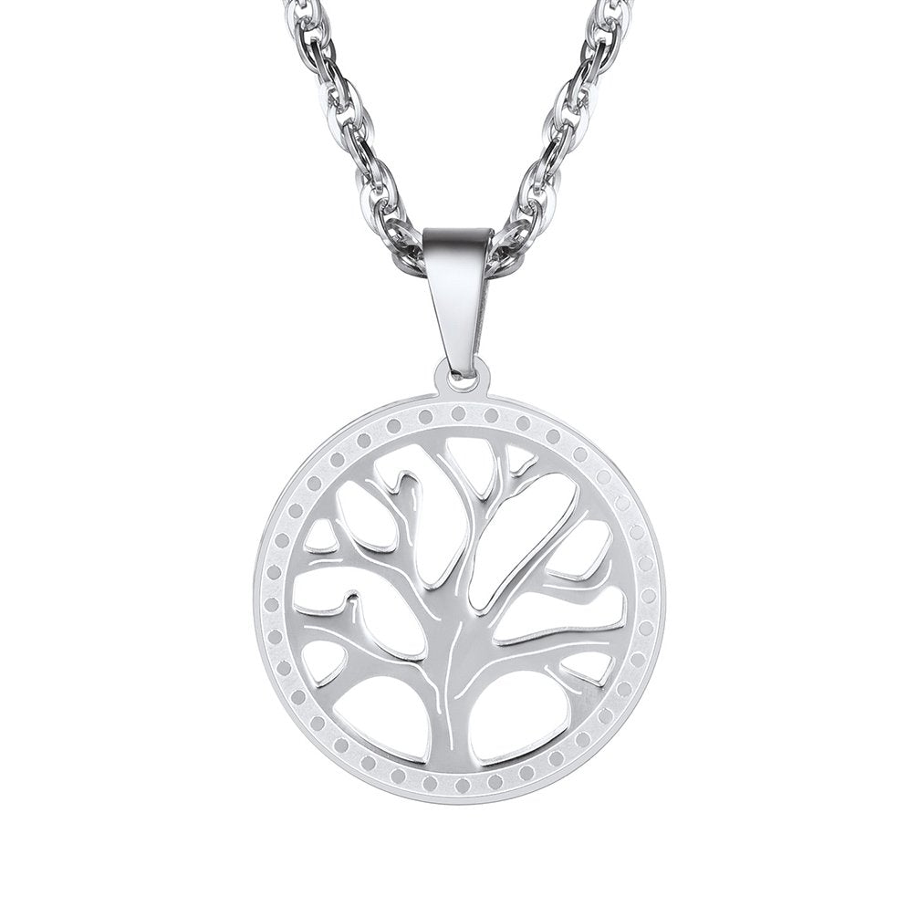 PROSTEEL Tree of Life Necklace, Family Tree Pendant, Stainless Steel, 22" Adjustable, Unisex Adult