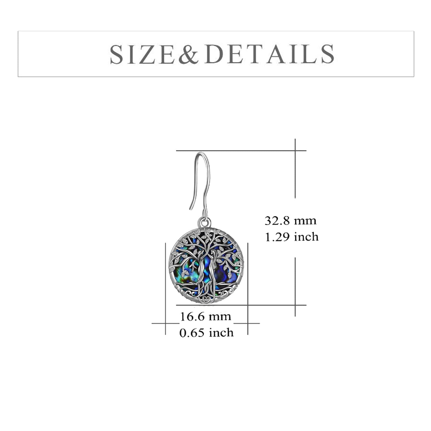ONEFINITY Sister Earrings Gifts 925 Sterling Silver Tree of Life Dangle Drop Earrings Sister Birthday Jewelry Friendship Gifts