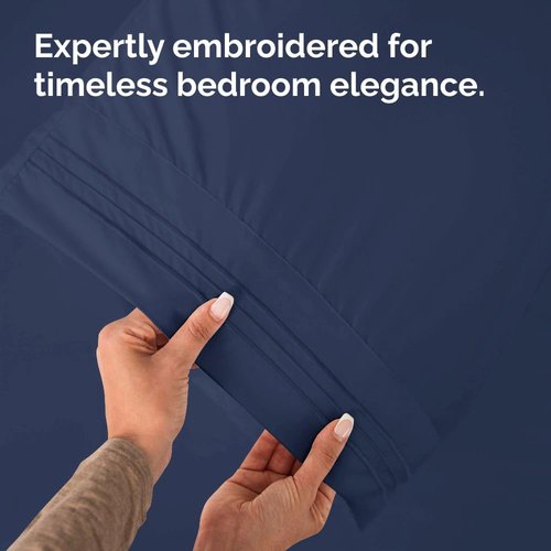 King Pillow Cases by [Brand Name] - Ultra Soft Hotel Quality Covers | Wrinkle-Free & Stain Resistant - Navy Blue, Set of 2