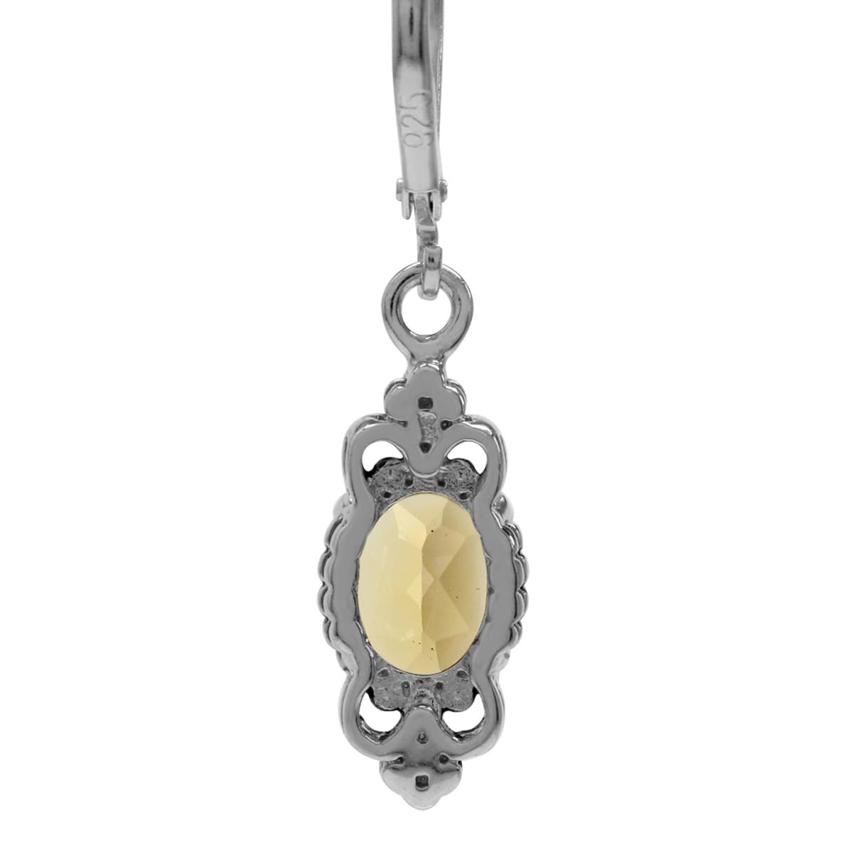 Silvershake 2.16ct. Genuine Citrine 925 Sterling Silver Balinese Style Leverback Dangle Earrings