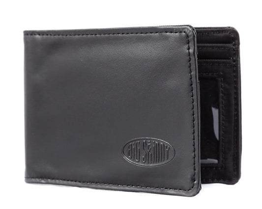 Big Skinny Men's Acrobat Leather Money Clip Slim Wallet, Holds Up to 20 Cards, Black