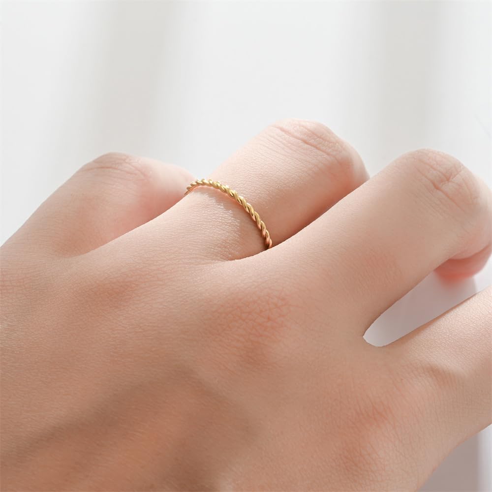 LIU JUN Copper Tensor Ring For Women, Pure Copper Tensor Solid Twisted Handmade Health Rings Set For Women Men Fashion Energy Jewelry Gifts (pure copper, 7)