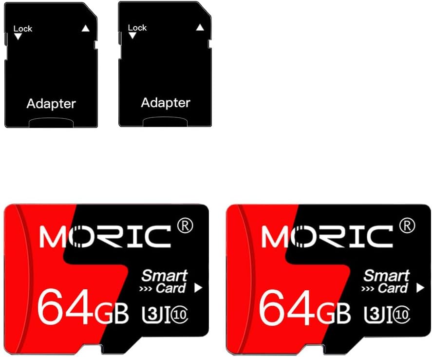 MORIC 2 Pack 64GB Card,C10 A1 Micro SD Card with Adapter High Speed Memory Memory TF Card for Camera/Dash
