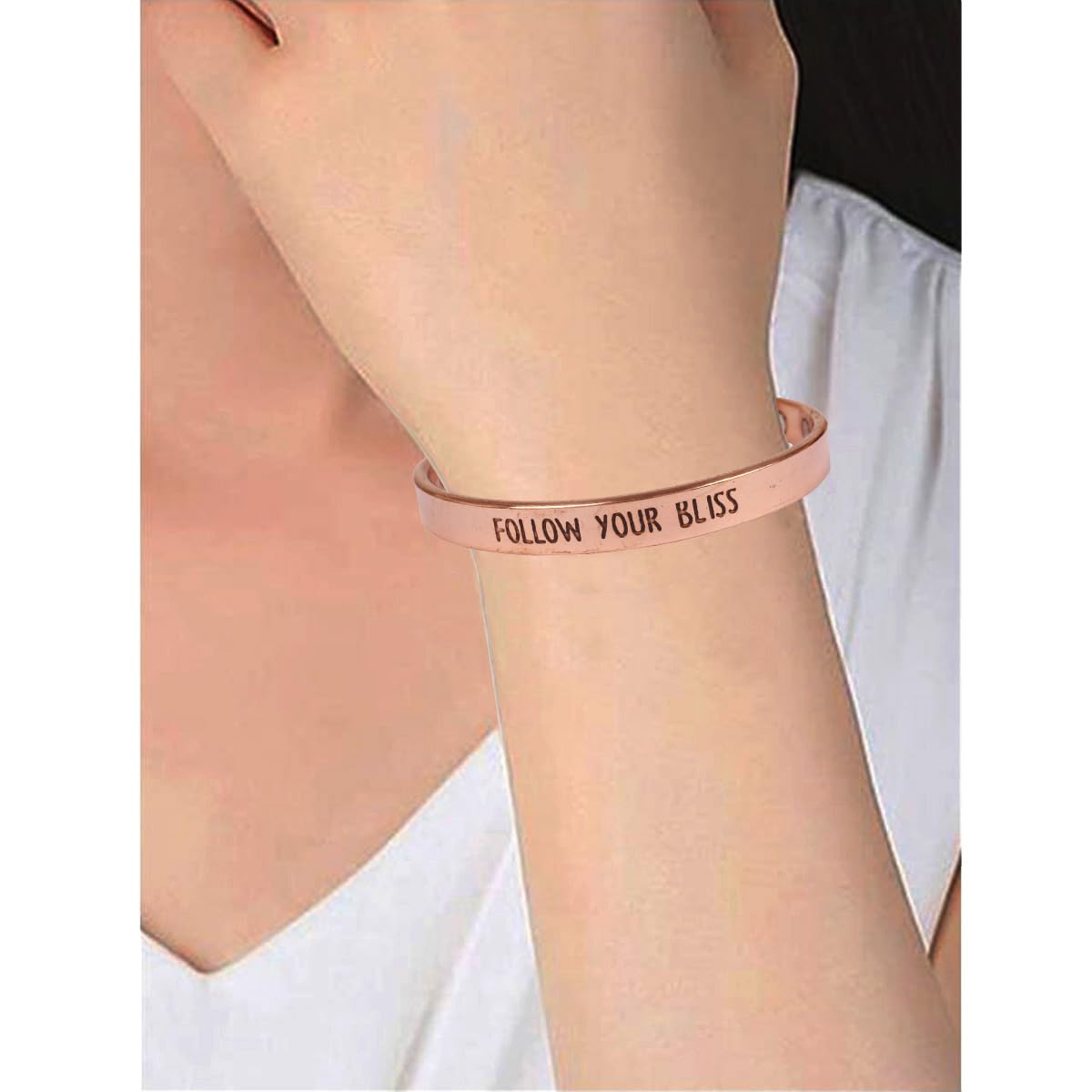 Touchstone Inspirational Copper Engraved Magnetic Bracelets for Women-Personalized Jewelry Gifts for Best Friend/Mom/Daughter/Sister - Adjustable Bracelet in a Gift Box Follow Your Bliss