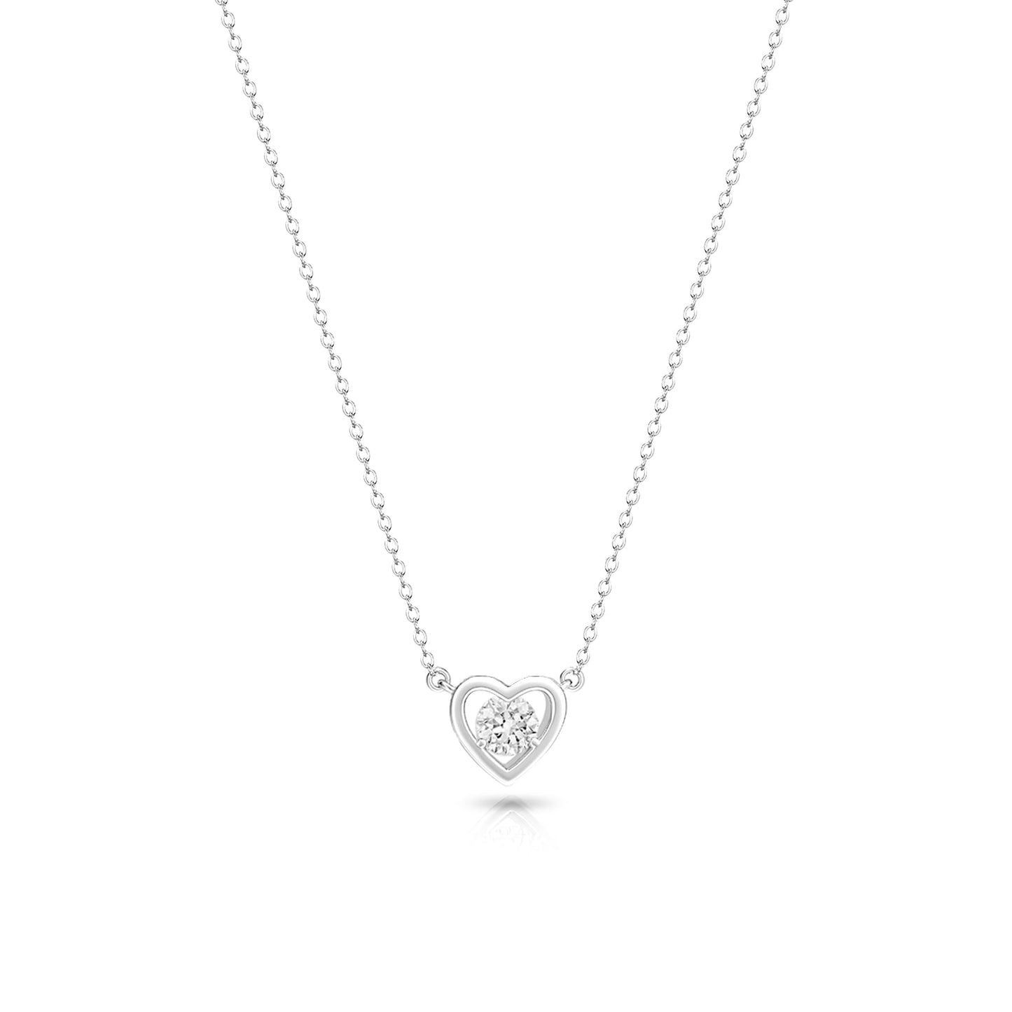 Zeffy Silver Necklace for Women Simple Tiny CZ Heart Pendant Cubic Zirconia Cute Love Necklaces Dainty Sterling Silver Diamond Necklace Heart Choker Trendy Minimalist Jewelry Gifts