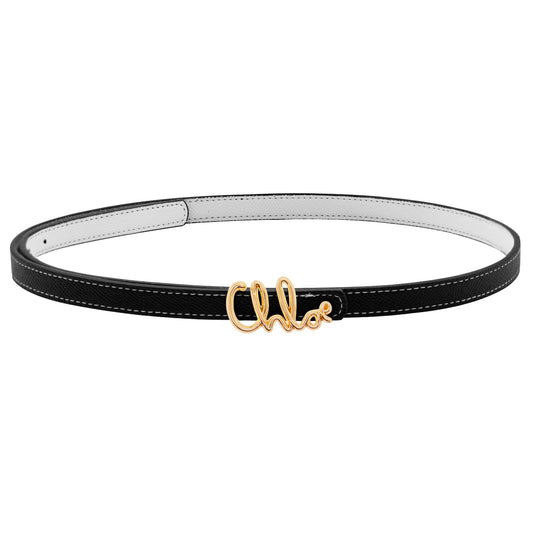 LJCZKA Faux Hide Waist Strap Double Sided for Ladies, Adjustable Hip Band with Golden Clasp for Daily Outfit Casual Wear (BlackGold)