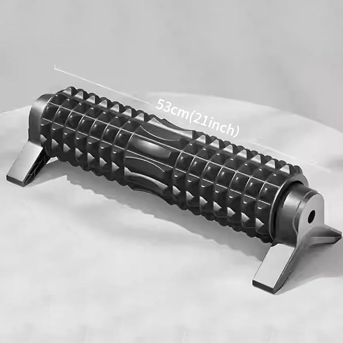 RUNWE Foam Roller with Stand - Roller Foam for Back Pain, 21 inch Trigger Point Deep Tissue Massage, Medium Density Grid Bracket Foam Rollers, Myofascial Release, Relieves Leg Muscle Pain
