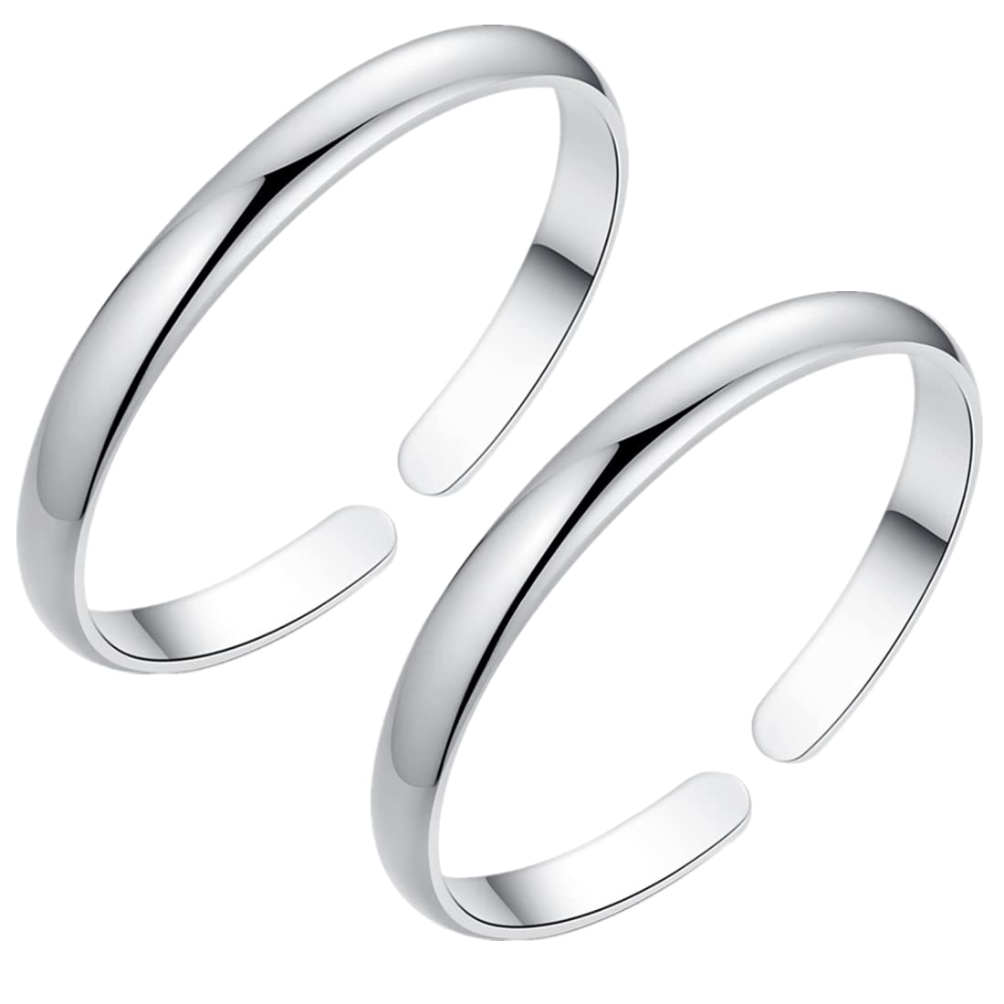 Sterling Silver Bangle Bracelets for Women,Fashion Jewelry Simple Adjustable 925 Silver Cuff Bangles for Women Mom Wife Valentine Mothers Day Gift