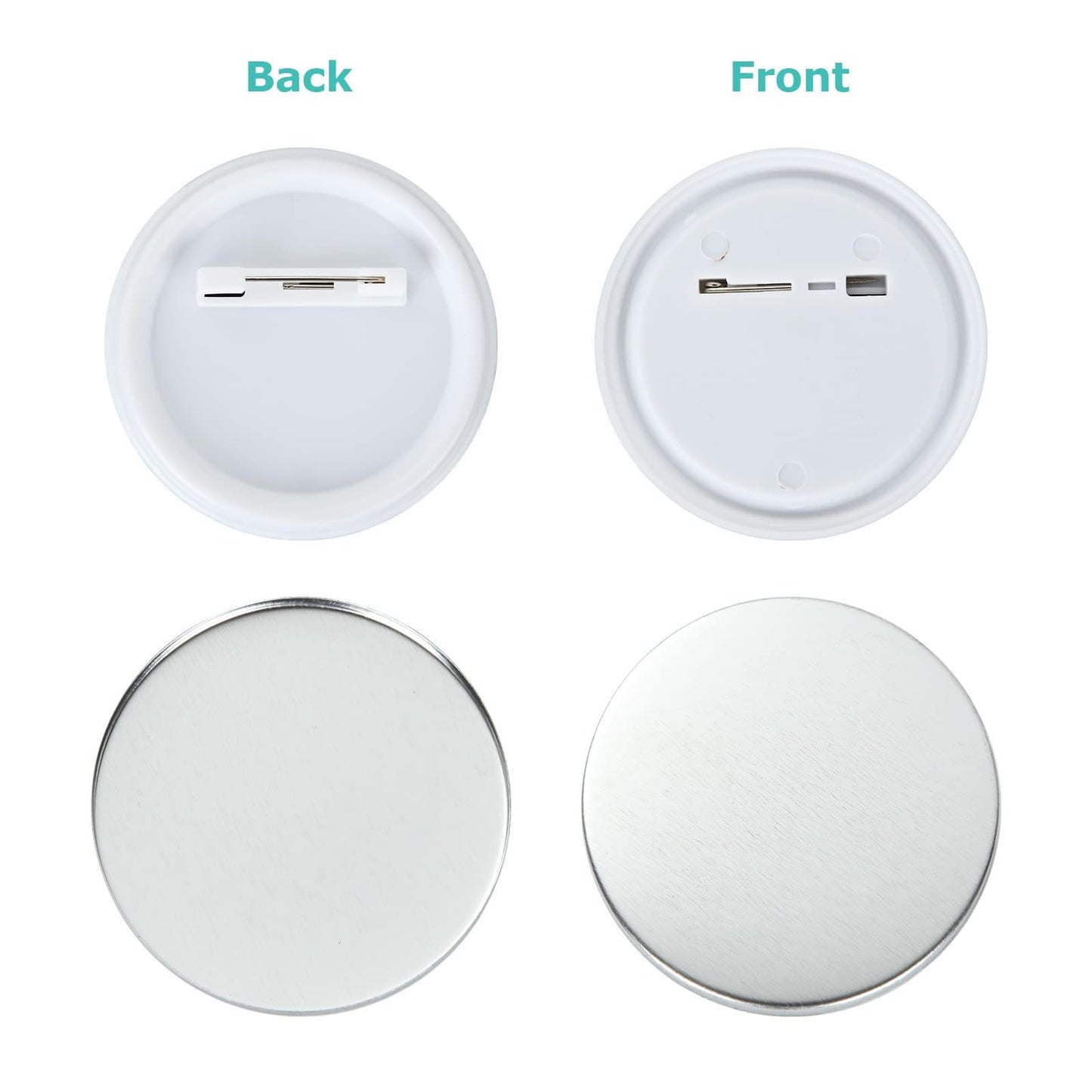 YAYODS 400 Pieces Button Maker Supplies 25mm/0.98 inch Round Badge Button Parts for Button Maker Machine, Includes Blank Pin Back Cover, Metal Cover, Clear Film, Blank Paper