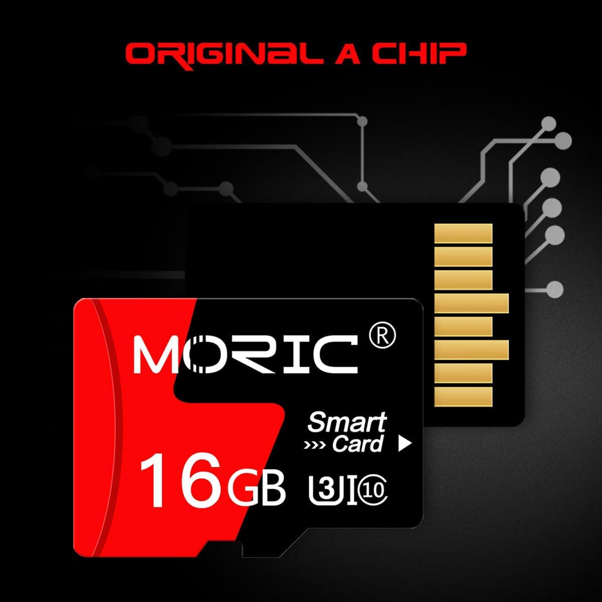 MORIC 2 Pack 16GB Card,C10 A1 Micro SD Card with Adapter High Speed Memory Memory TF Card for Camera/Dash