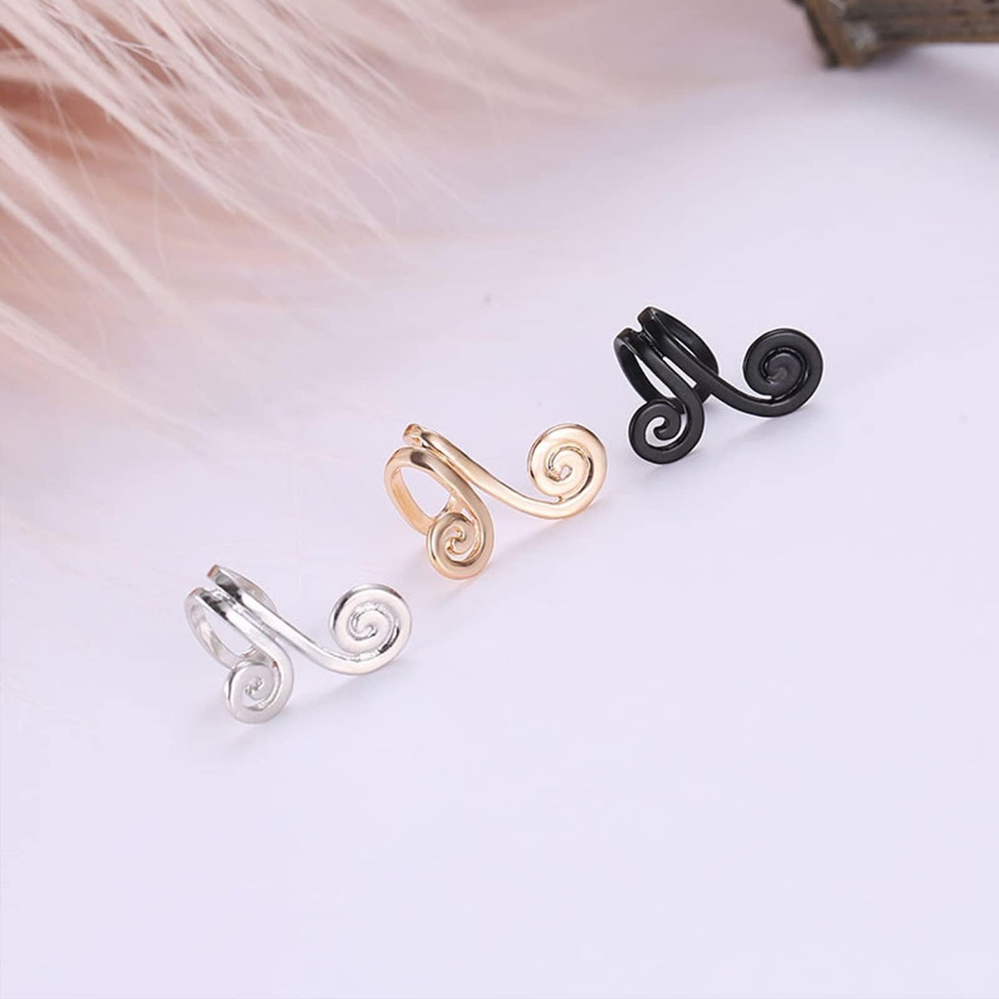 Lymphatic Earrings for Women Clip On Ear Cuff Non Piercing Spiral Lucky Cloud Four Leaf Flower Crystal Minimalist Fashion Jewelry Christmas Birthday New Year Gifts