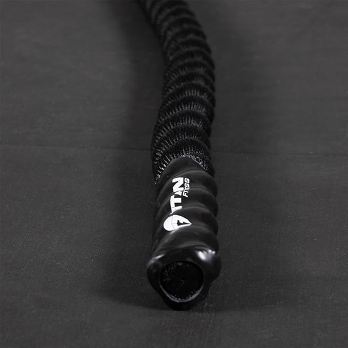 Titan Fitness Battle Rope 50ft x 2in, Poly Dacron Heavy Rope for Home Gym Conditioning Workouts, Cross-Train, Strength Training Exercises