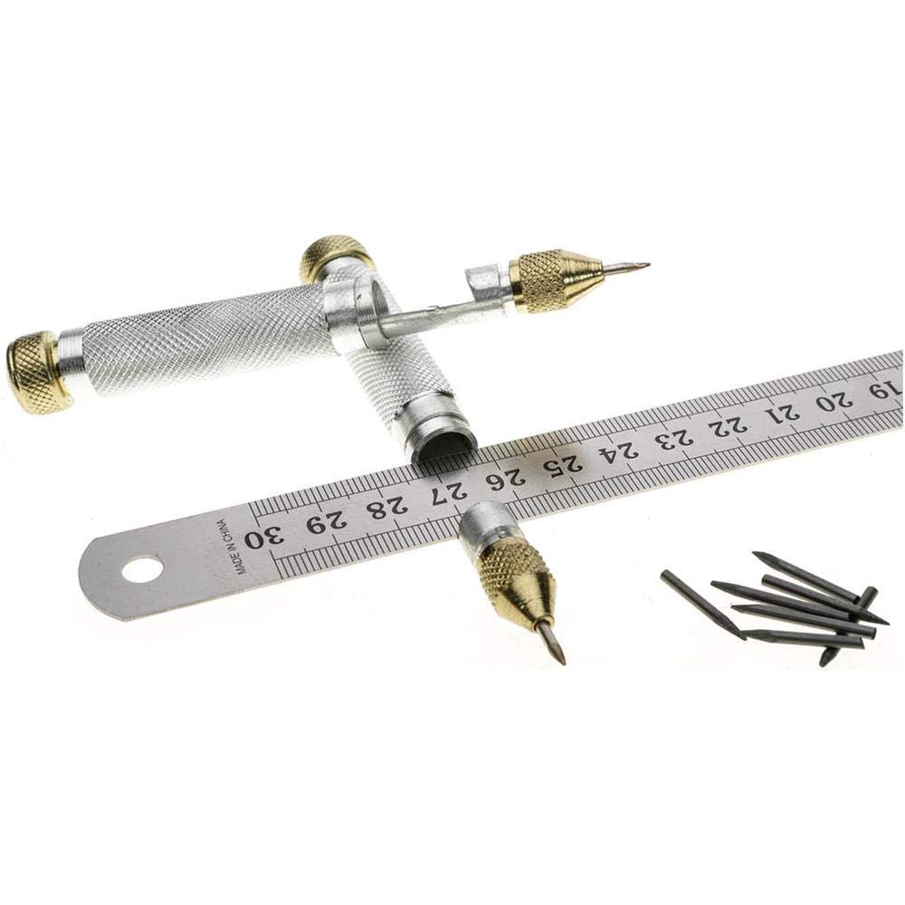 Woodstock International Steelex Plus D2331 Trammel/Circle Marker Set, Silver
