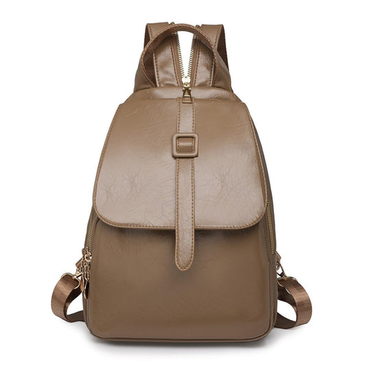 YANAER Mini Backpack for Women PU Leather Anti-theft Small Fashion Cute LightWeight Daypack for Work Travel Daily Brown