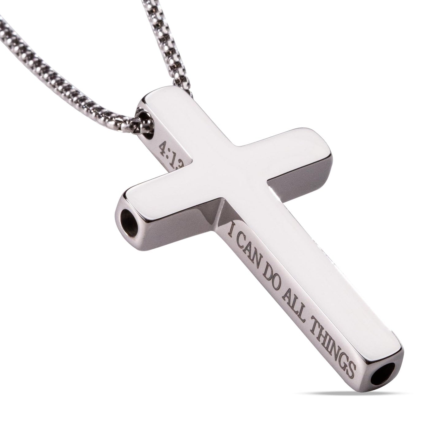 FUNPAR Cross Breathing Necklace, Breathlink Quit Smoking Aid, Inspirational Bible Verse Anti-Anxiety Mindfulness Necklace, Premium Stainless Steel Breathwork Tool, Anxiety Relief Items Gift(SL 4:13)