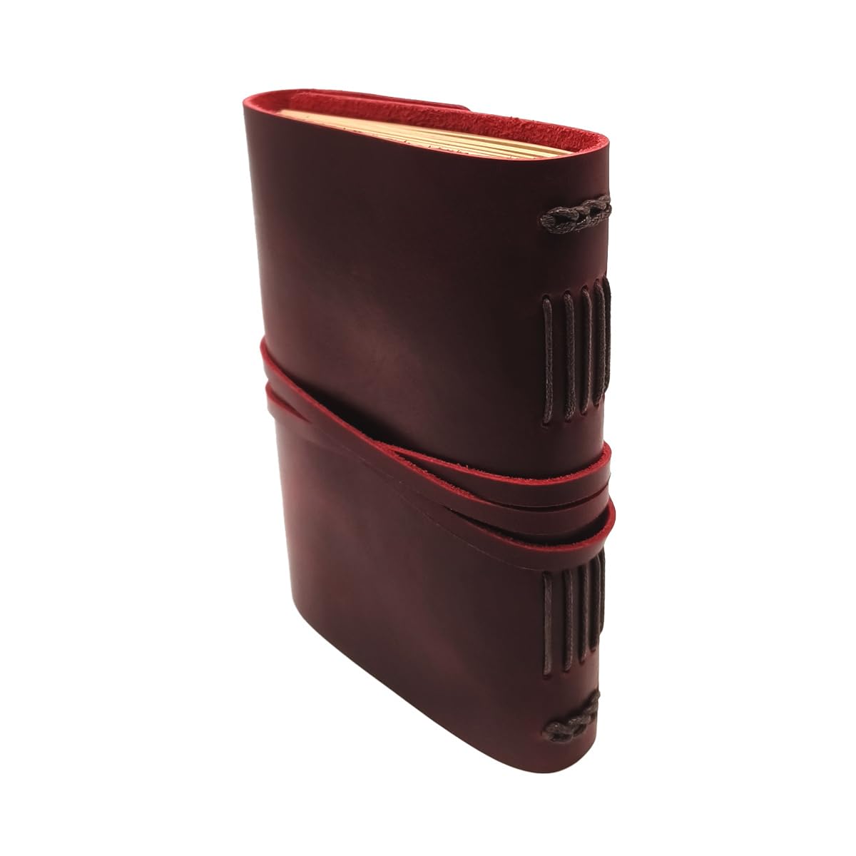 Red Notebook Journal - Genuine Leather Journals for Writing Small Size Diary 5.5x7.5 Inch, Notepad For Women and Man, Gifts,Work,Travel Wine Red