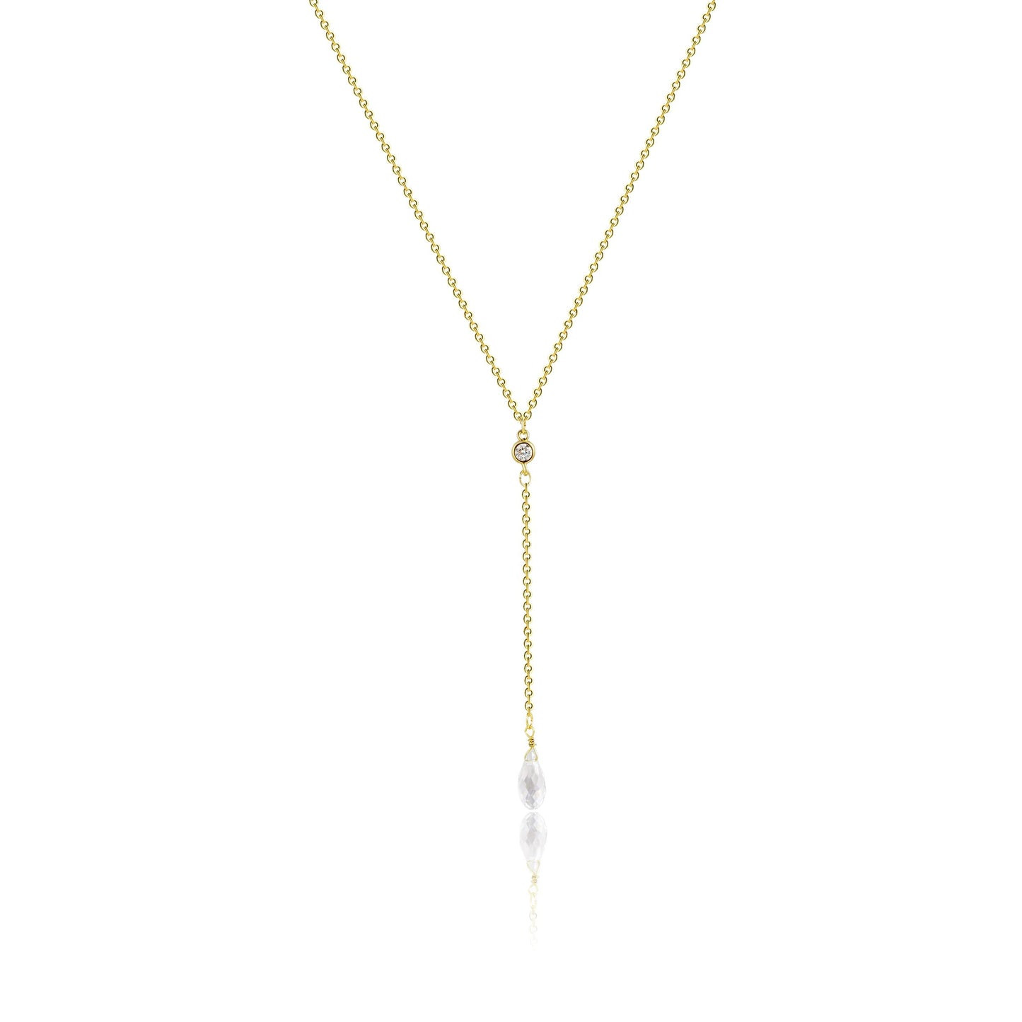 Pancert Gold Necklace for Women, Dainty Long Necklace 14k Gold Plated/Silver Y-Shaped Pendant Necklace Trendy Cz Beaded Chain Lip chain Drop Necklaces for Women Gift Jewelry