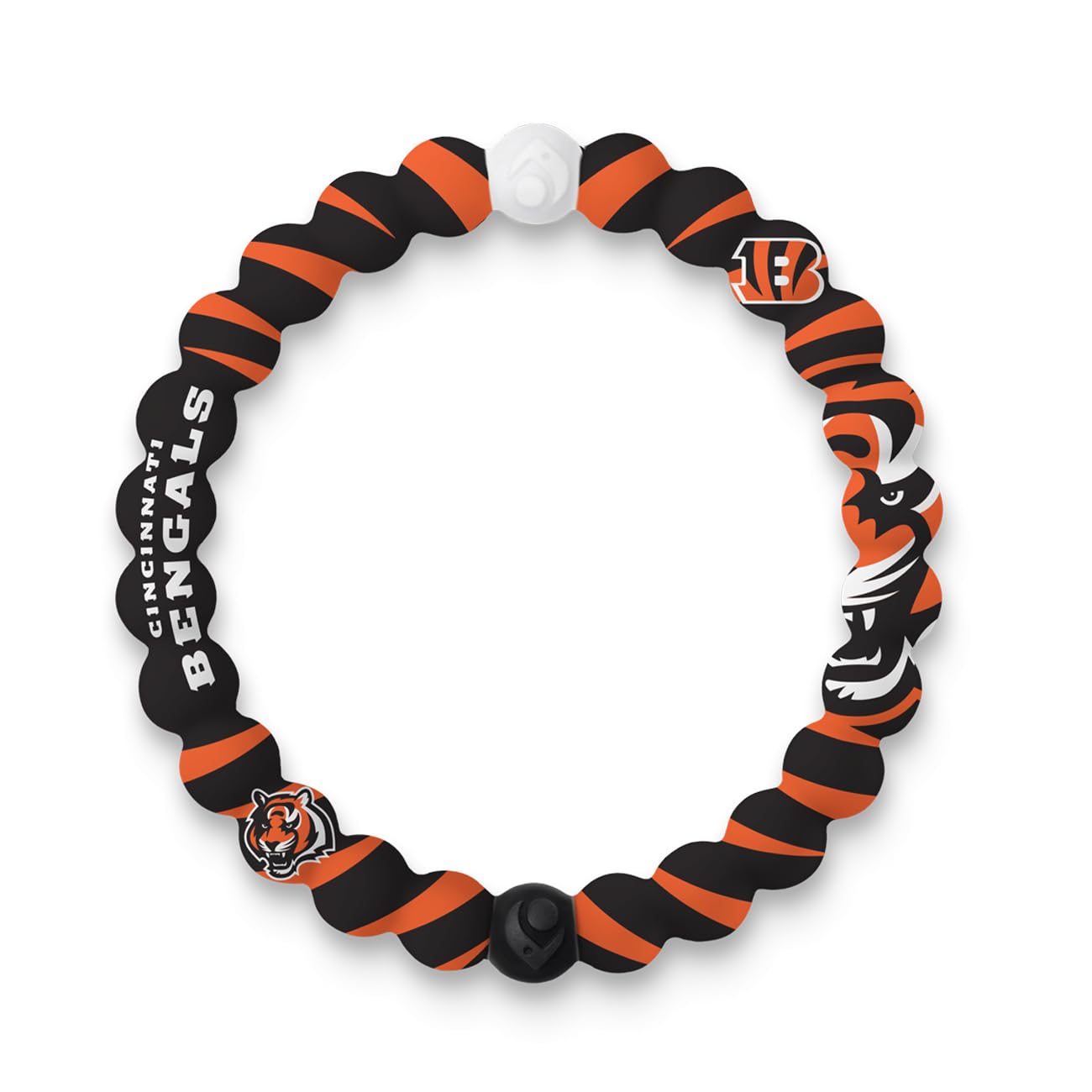 Lokai NFL Football Collection Silicone Beaded Bracelet, Cincinnati Bengals Home Field (Medium) - Beaded Bracelet for Women & Men, Silicone Jewelry Fashion Bracelet Slides-On for Comfortable Fit