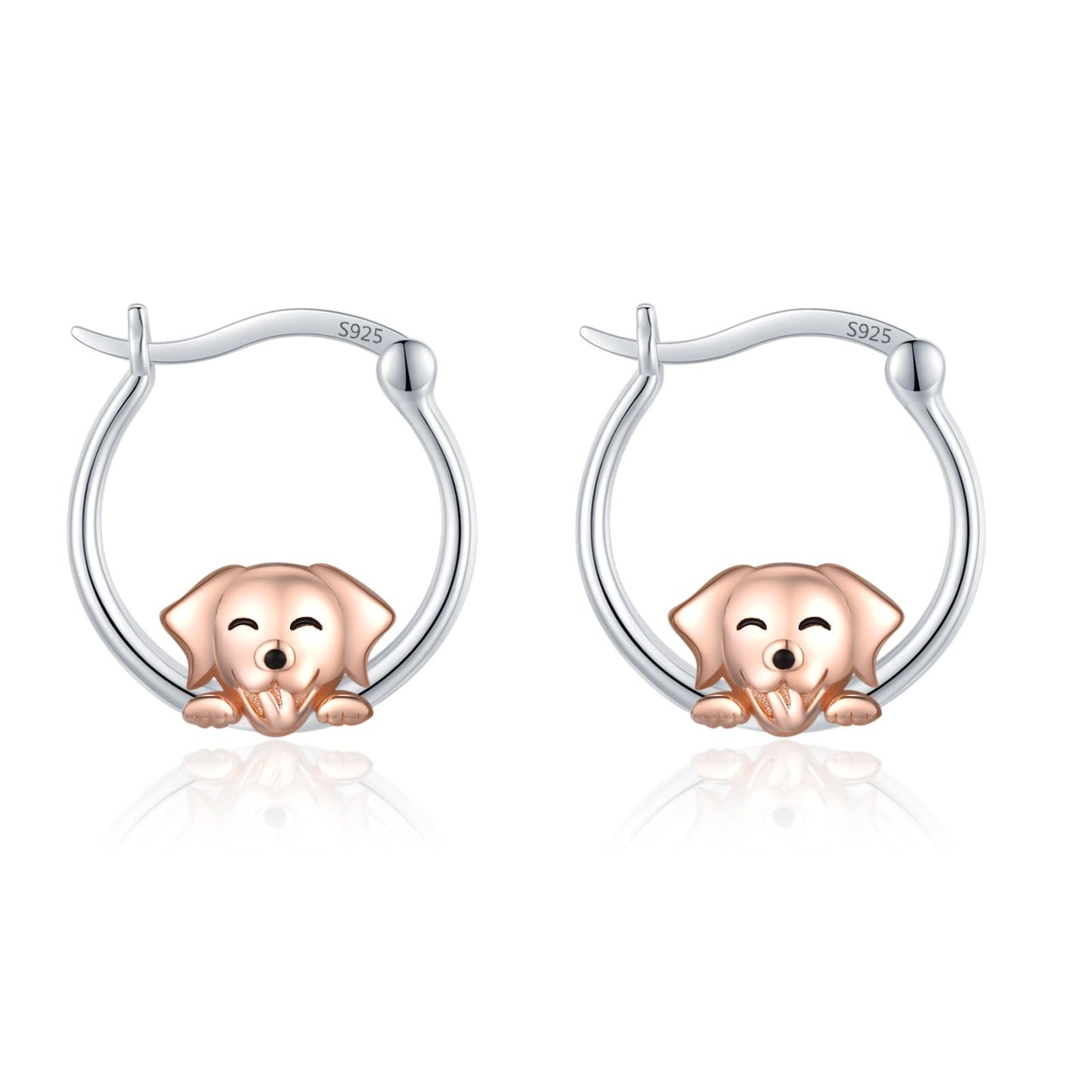 JUSTKIDSTOY Dog Earrings for Women 925 Sterling Silver Cute Puppy Hoop Earrings Pet Jewelry Birthday Gifts for Dog Lovers