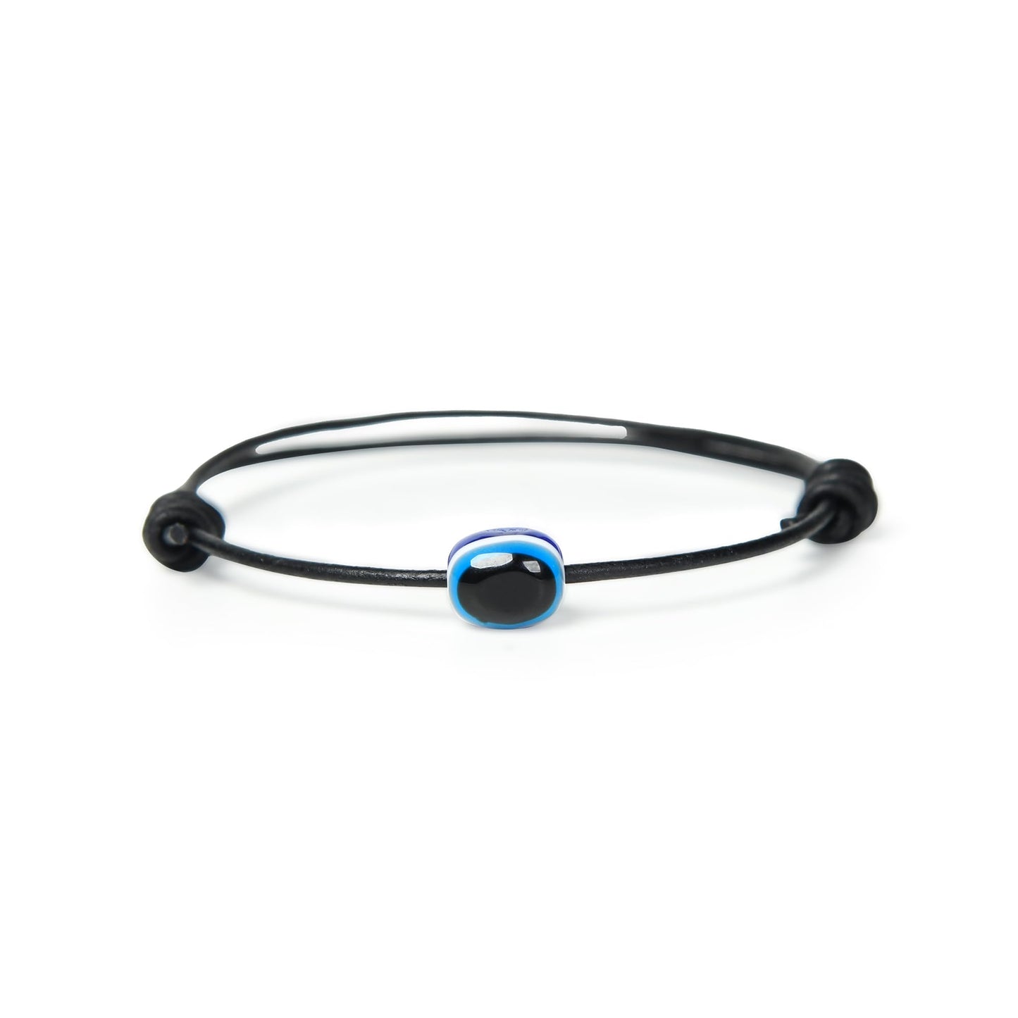 GENIQUE Leather String Evil Eye Bracelets, adjustable protection bracelets for women, men, string bracelets amulet (Evil Eye Black)