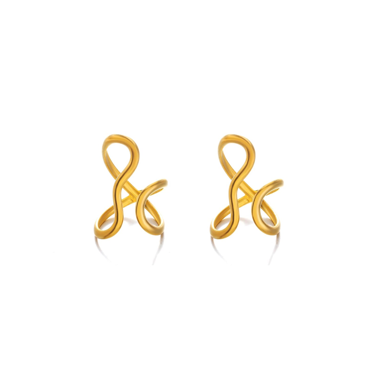 AIETUE Chunky Rings For Women, Gold Silver Thumb Ring Asymmetrical Wavy Curve Ring Adjustable Non Tarnish Dainty Stainless Steel New Year Anniversary Birthday Jewelry Gift (Wavy Gold 2Pcs)