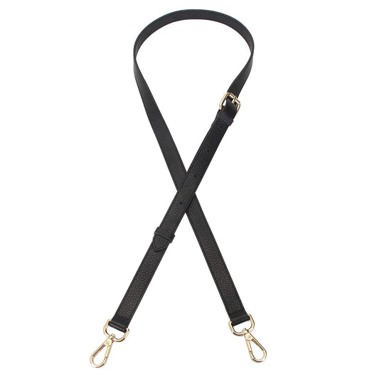 LIVE UP Full Grain Leather Adjustable Replacement Cross Body Purse Shoulder Strap Handbag Bag Wallet, 2/3” Wide (Black)