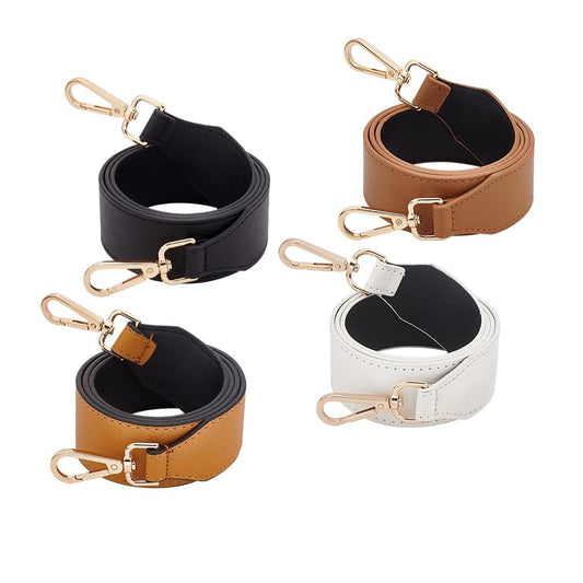 PH PandaHall 4 Colors 1.5 Inch Leather Bag Wide Shoulder Strap, Leather Strap for Crossbody Bag, Replacement Wallet Strap, Removable Tote Bag Shoulder Strap with Gold Lobster Buckle