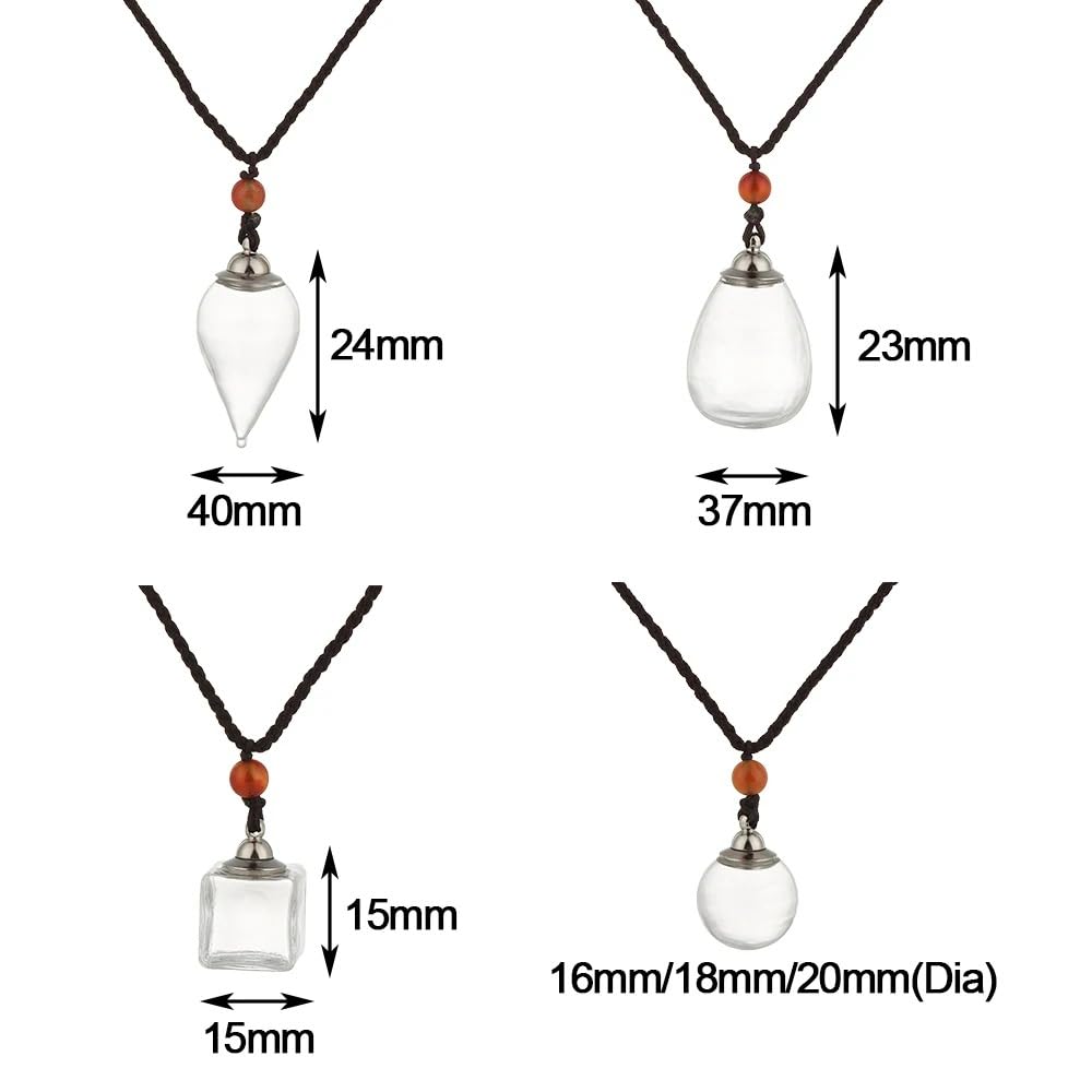 925 Sterling Silver Blood Vial Necklace For Women and Men - Glass Vial Pendant Necklace Perfume Bottle Necklace - Water Container Vial Jar Necklaces For Liquid Oil Diffuser Vial Jewelry