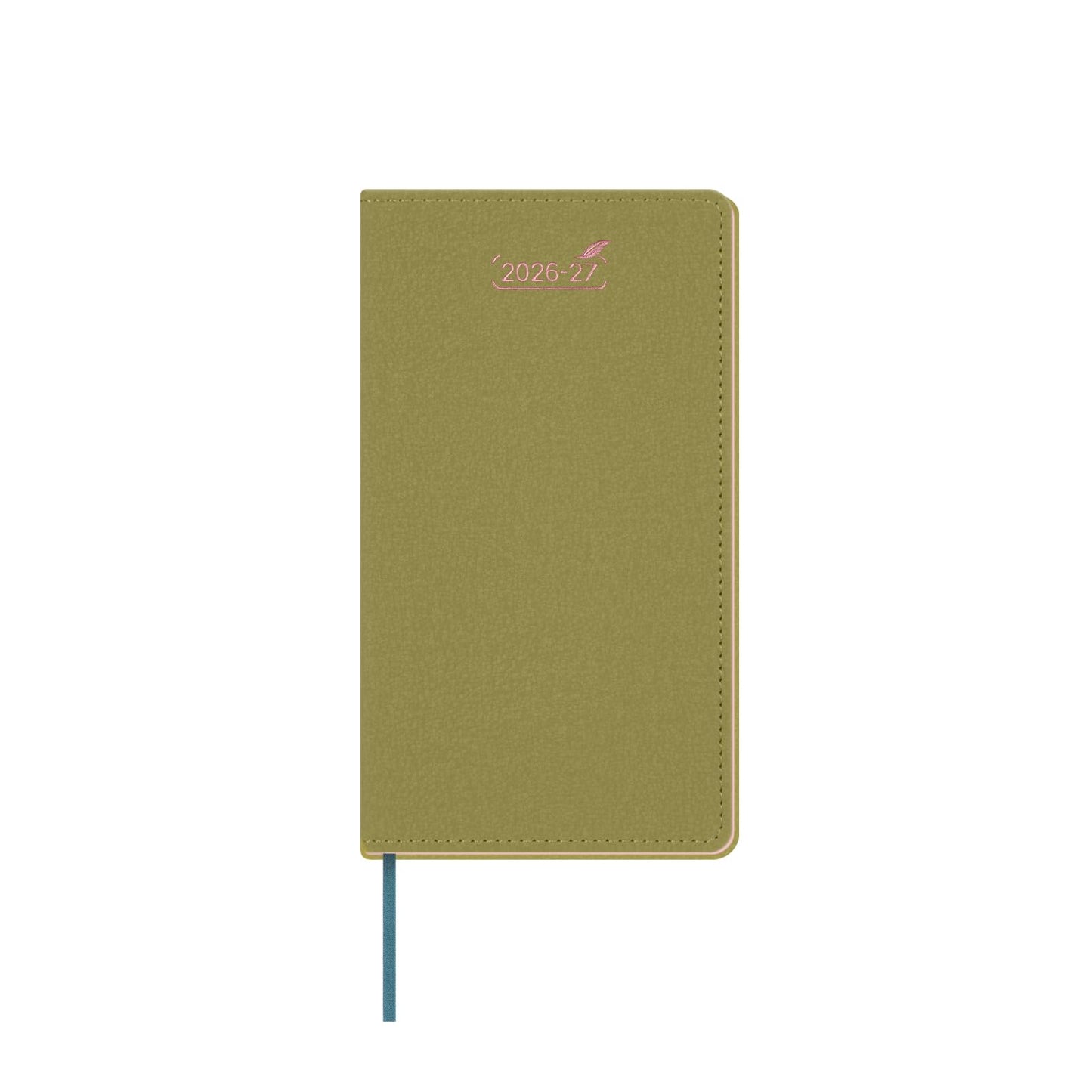 BEZEND Pocket Monthly Planner 2026 2027 Extra Thin & Light (Slim 3.5" x 6.5"), 18-Month Academic Mini Calendar (Jul 26 - Dec 27), Ideal for Students & Professionals, PU Leather Softcover - Mustard