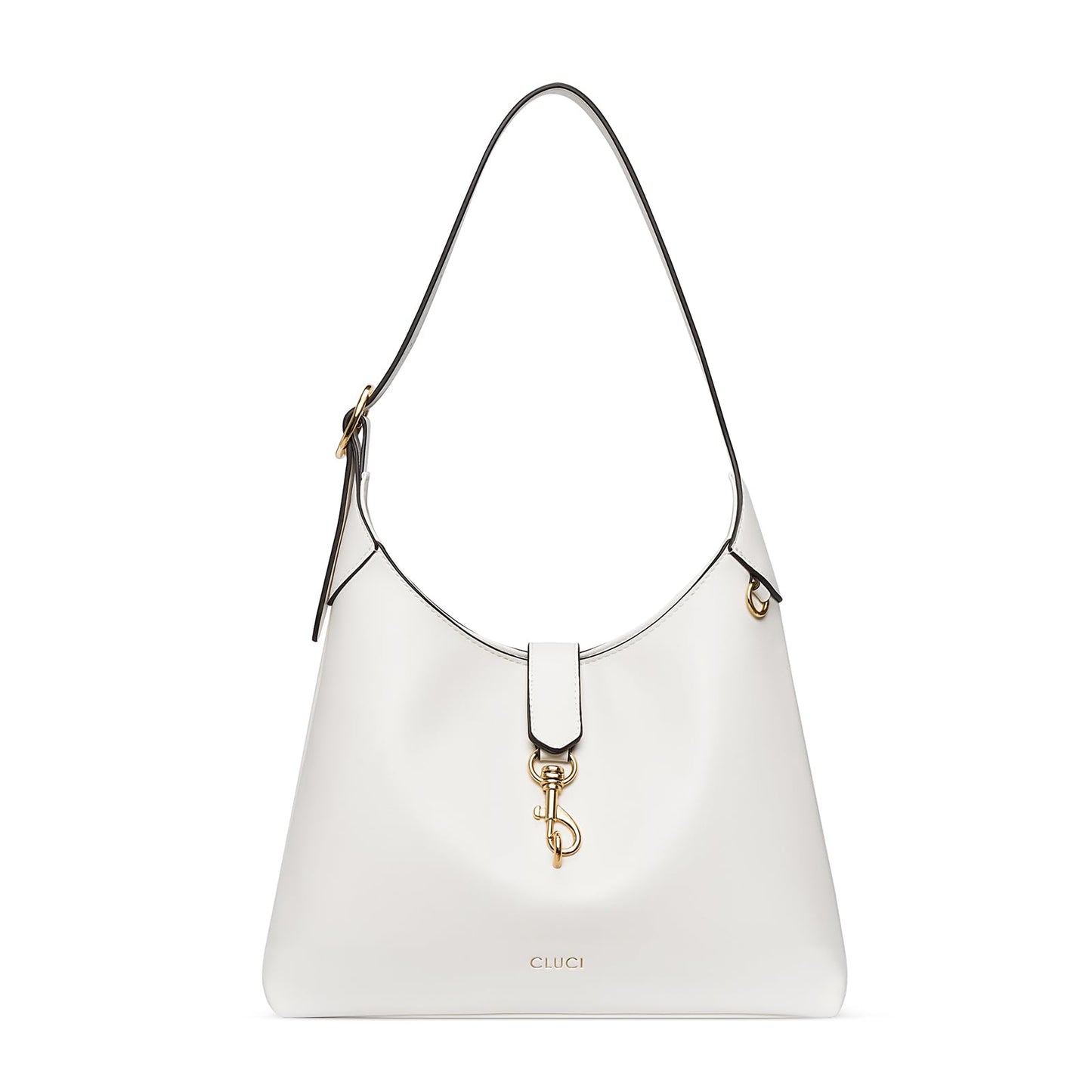 CLUCI Womens Purses and Handbags, Soft Vegan Leather Hobo Bags with Adjustable Strap, Lightweight Slouchy Shoulder Bag White