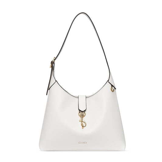 CLUCI Womens Purses and Handbags, Soft Vegan Leather Hobo Bags with Adjustable Strap, Lightweight Slouchy Shoulder Bag White