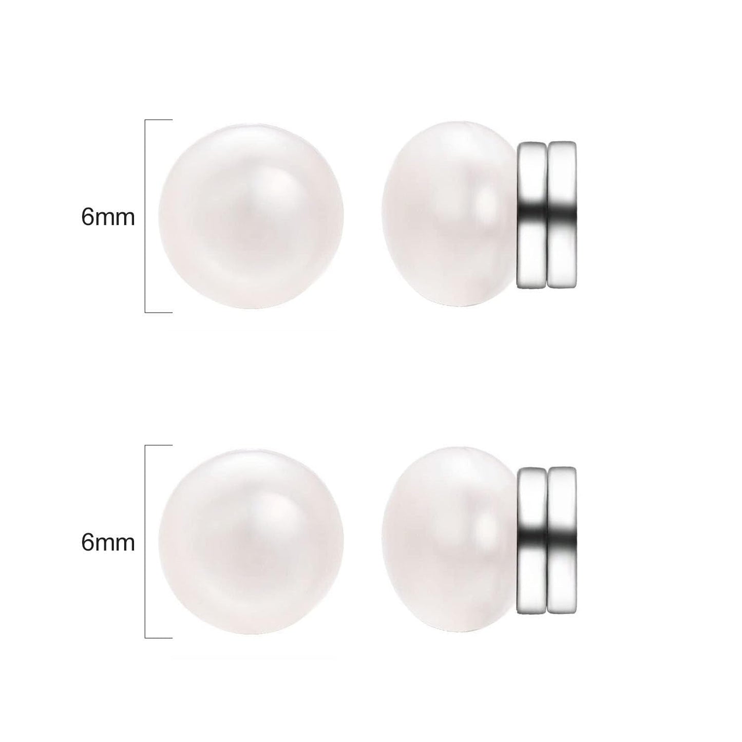 Airokiy Magnetic Earrings for WomenHypoallergenic Small Pearl Non Piercing Clip On Earrings Elegant Hypoallergenic Jewelry 6mm