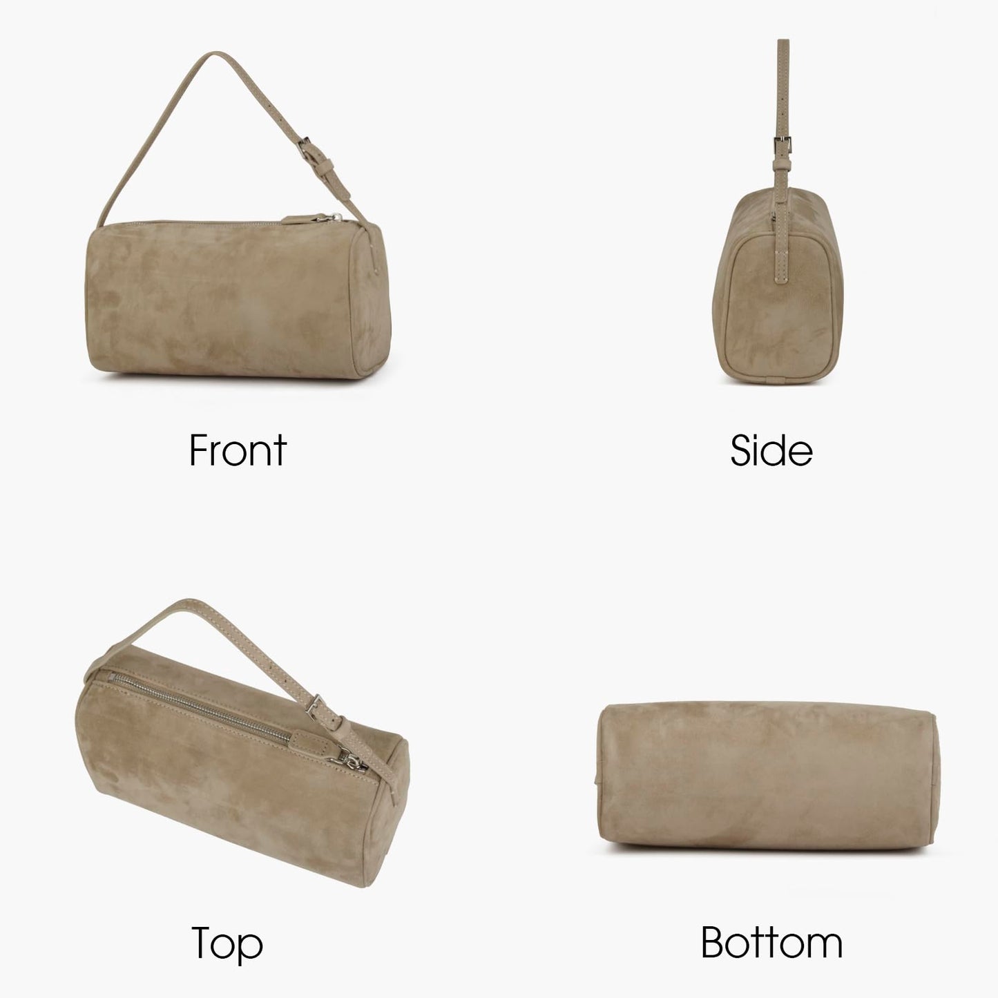 DONNAIN Premium Suede Leather Crossbody Purses for Women, Small Shoulder Bag with Adjustable Strap and Crossbody Hobo Bag (Beige)