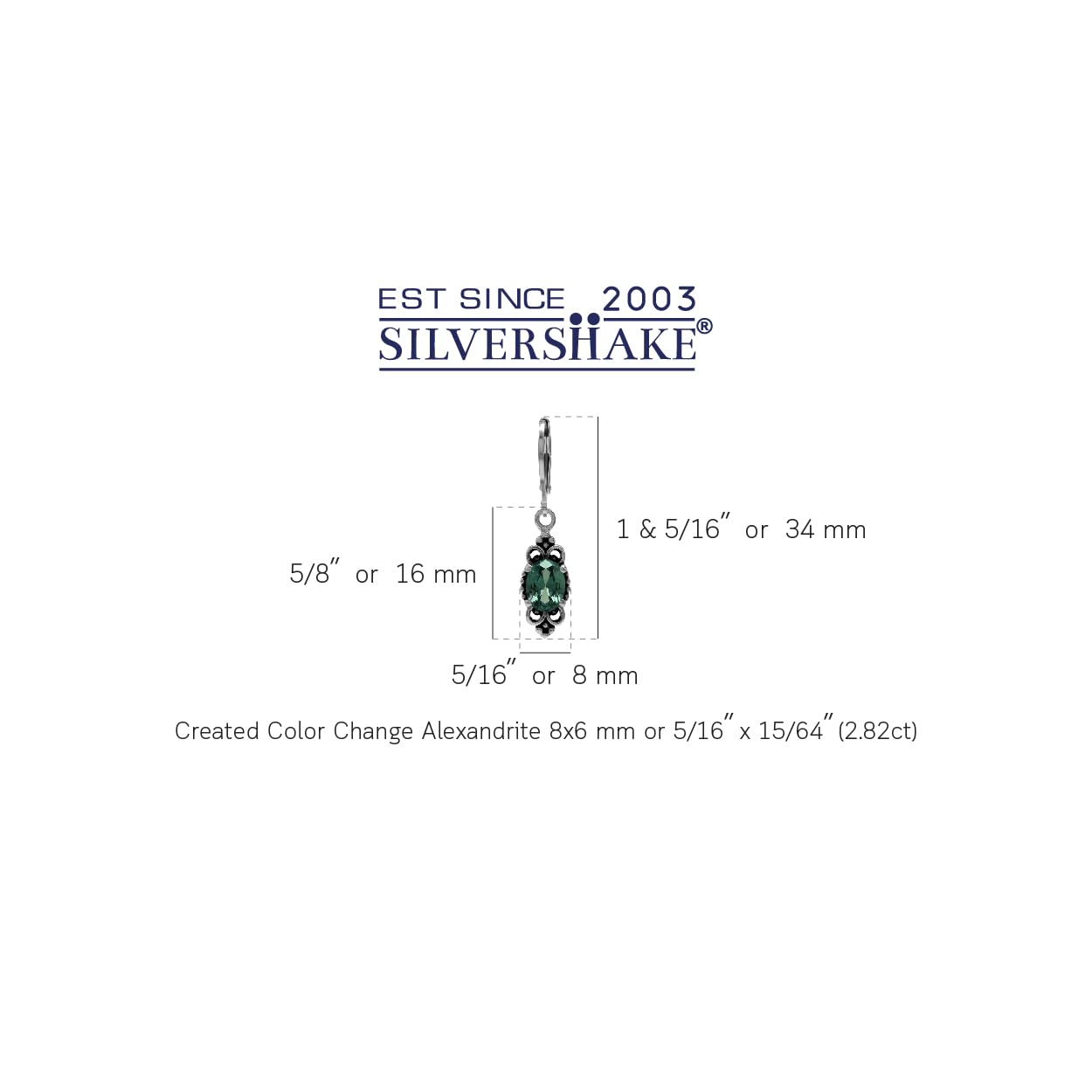 Silvershake Created Color Change Alexandrite 925 Sterling Silver Balinese Style Leverback Dangle Earrings