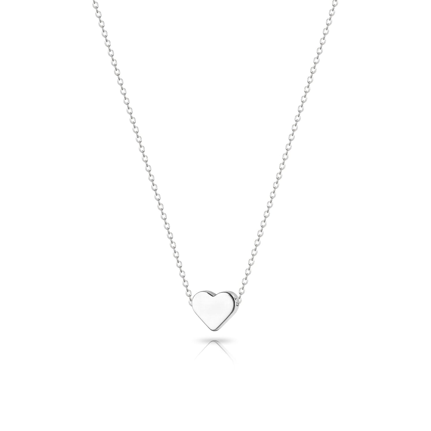 Zeffy Tiny Heart Necklace Sterling Silver Dainty Cute Heart Choker Necklaces Simple Love Heart Pendant Necklace Trendy Jewelry for Women