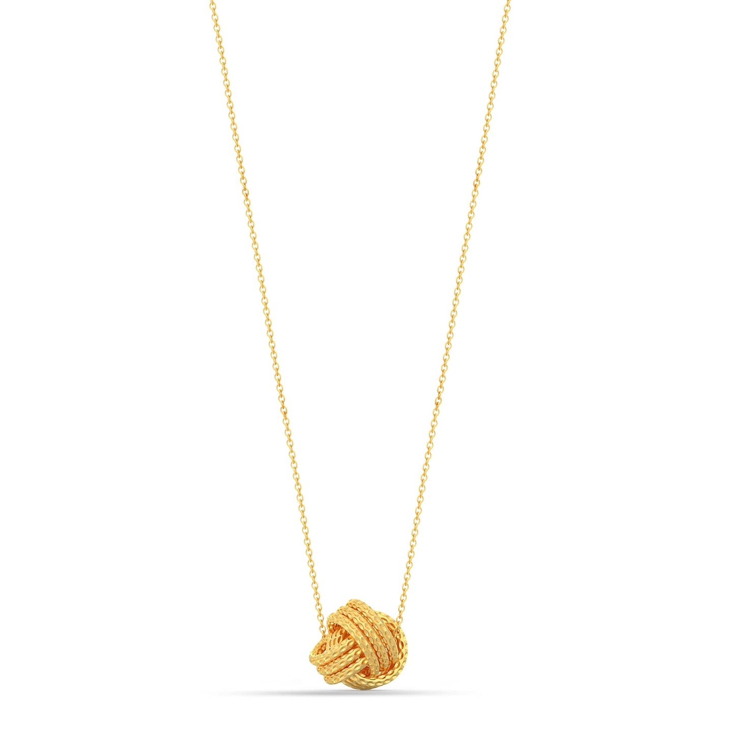 LeCalla 925 Sterling Silver Yellow Gold-Plated Diamond-Cut Love Knot Pendant Necklace for Women Teen